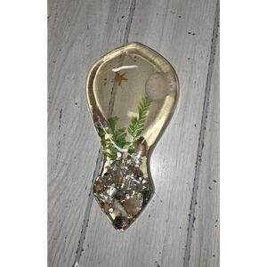 Vintage Lucite Sea Theme Spoon Rest Starfish Coral Sand Design Gifts Beach House